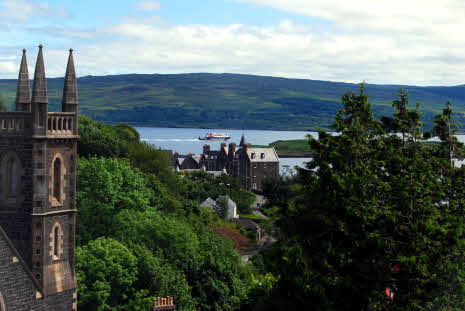 View from the top floor  in The Rowans Sef Catering Tobermory